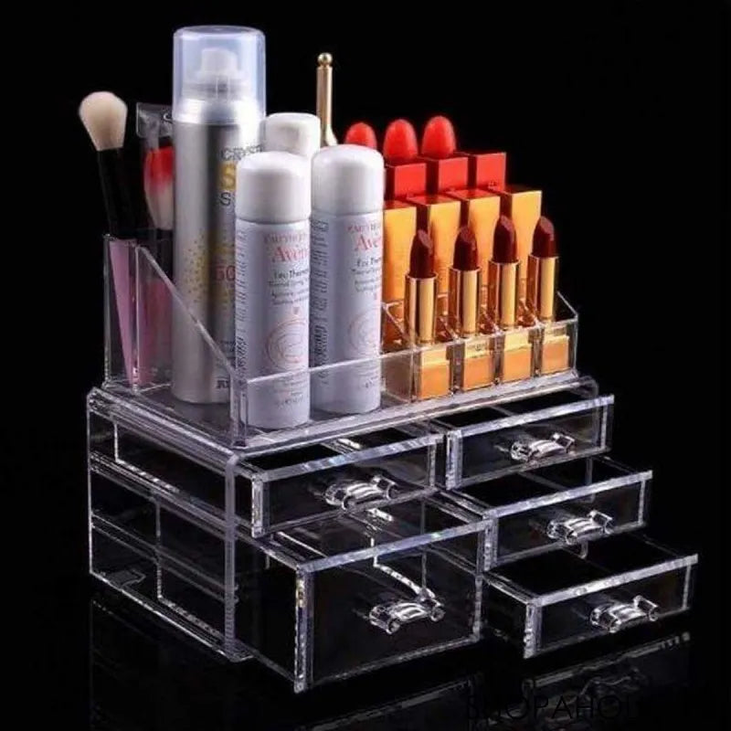 acrylic cosmetic storage box 5 drawers with 16 grid organizer image5