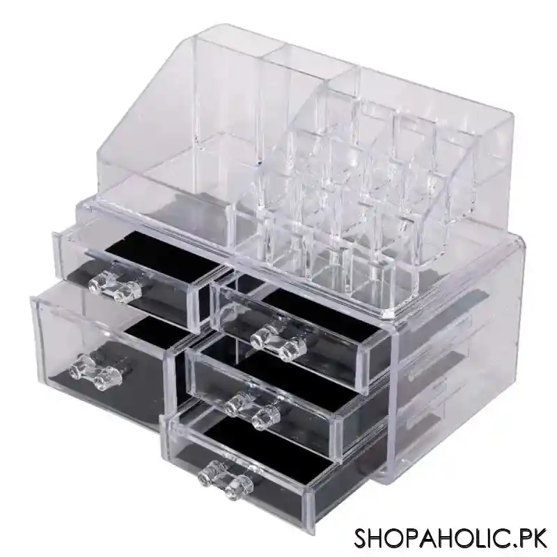 acrylic cosmetic storage box 5 drawers with 16 grid organizer image6