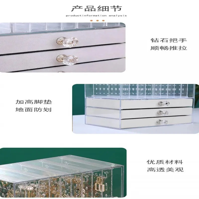 acrylic display jewelry stand with drawers image4