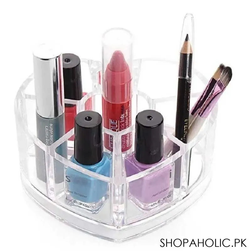 acrylic heart shaped cosmetic organizer with 8 grids store image2