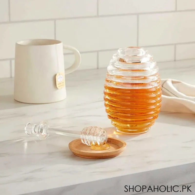 acrylic honey jar with server image3