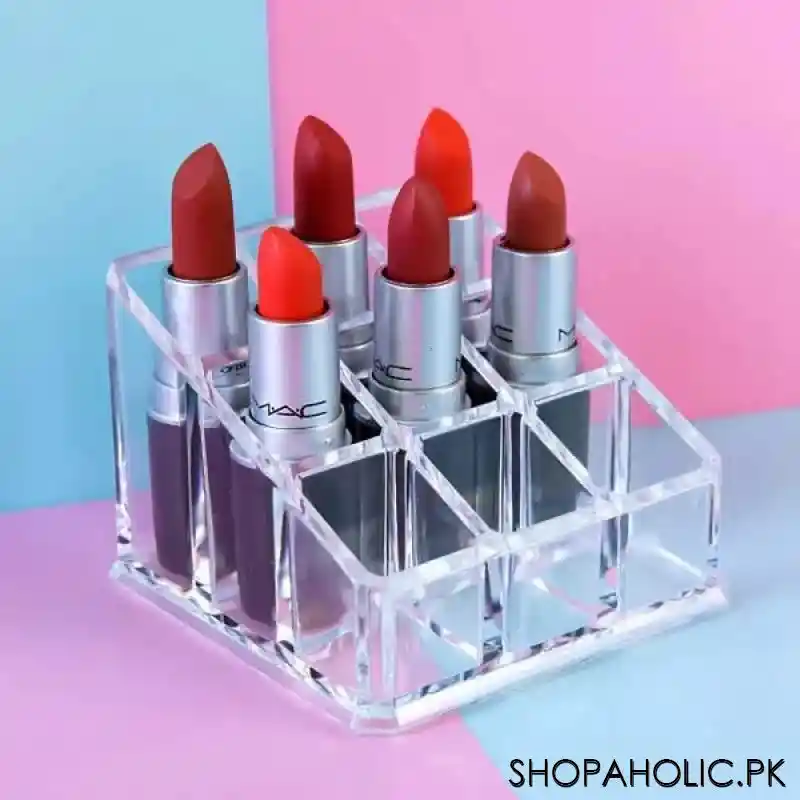 acrylic lipstick organizer with 9 grids store main image