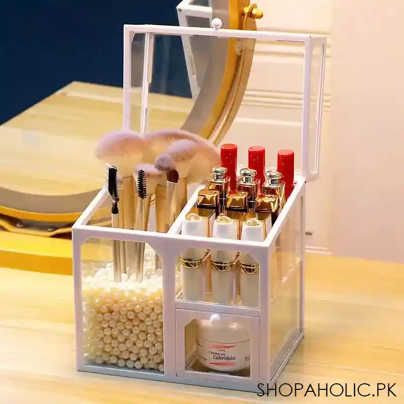 acrylic multifunctional glass cosmetic organizer image4