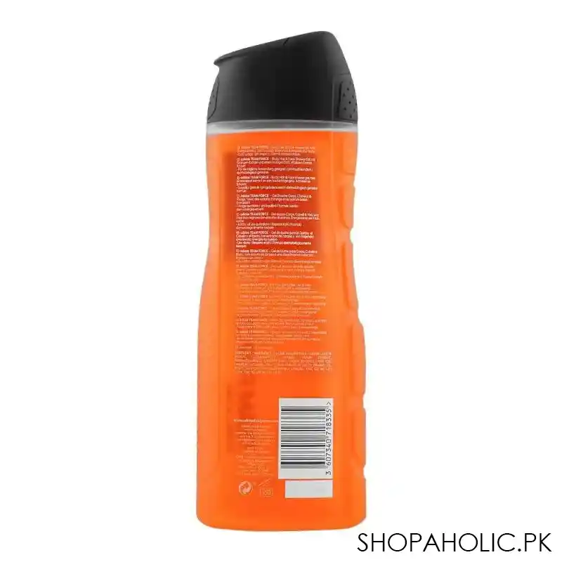 adidas team force stimulating face, hair & body shower gel, 400ml image2