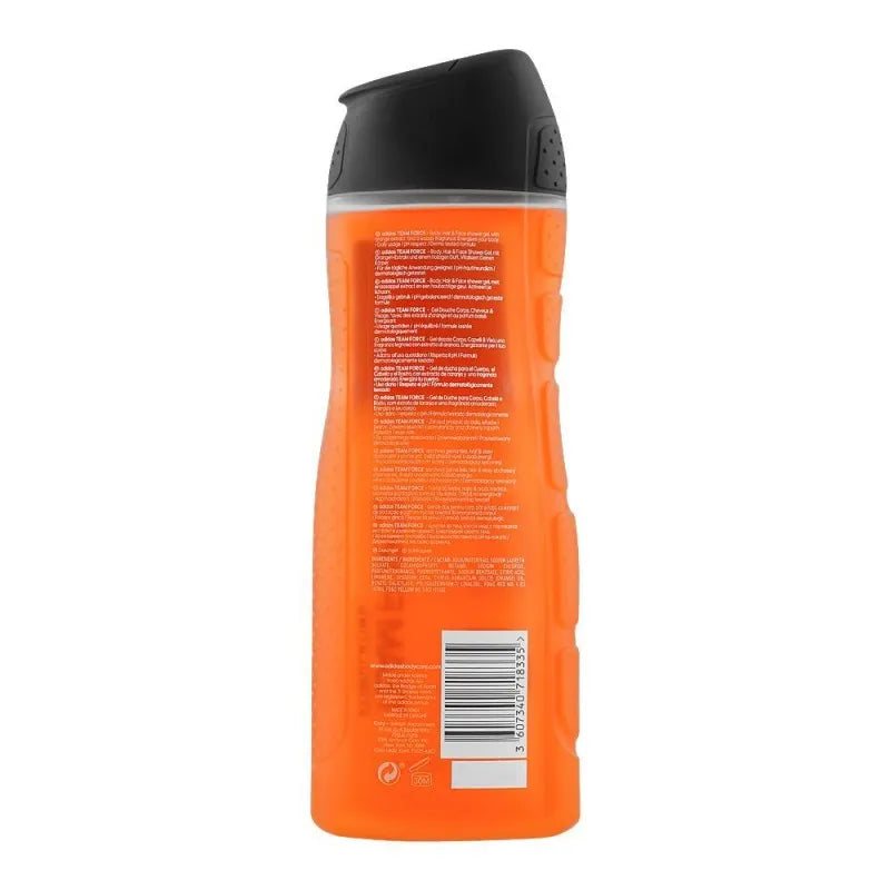 adidas team force stimulating face, hair & body shower gel, 400ml image2