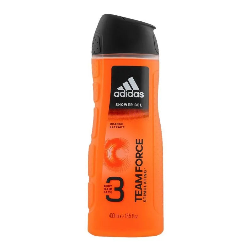 adidas team force stimulating face, hair & body shower gel, 400ml main image