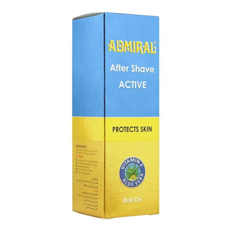 admiral after shave active roll on, protects skin, with vitamin e & aloe vera, 50ml image2