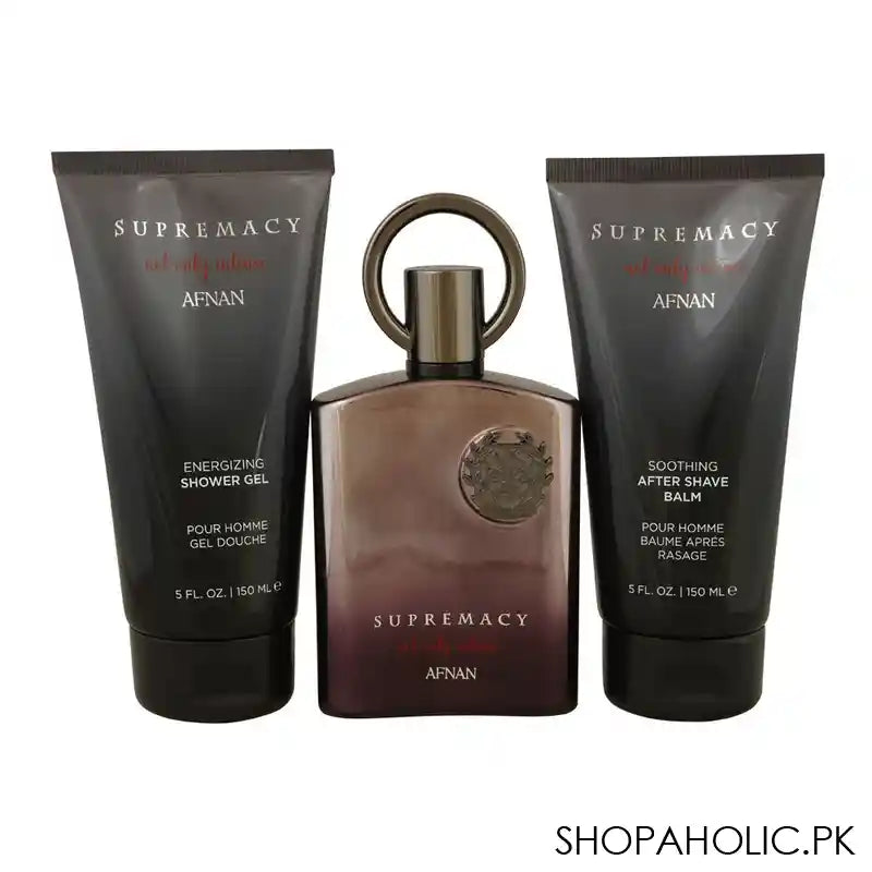 Afnan Supremacy Not Only Intense Gift Set, For Men, Eau de Parfum 100ml + Shower Gel 150ml + After Shave Balm 150ml - Main Image