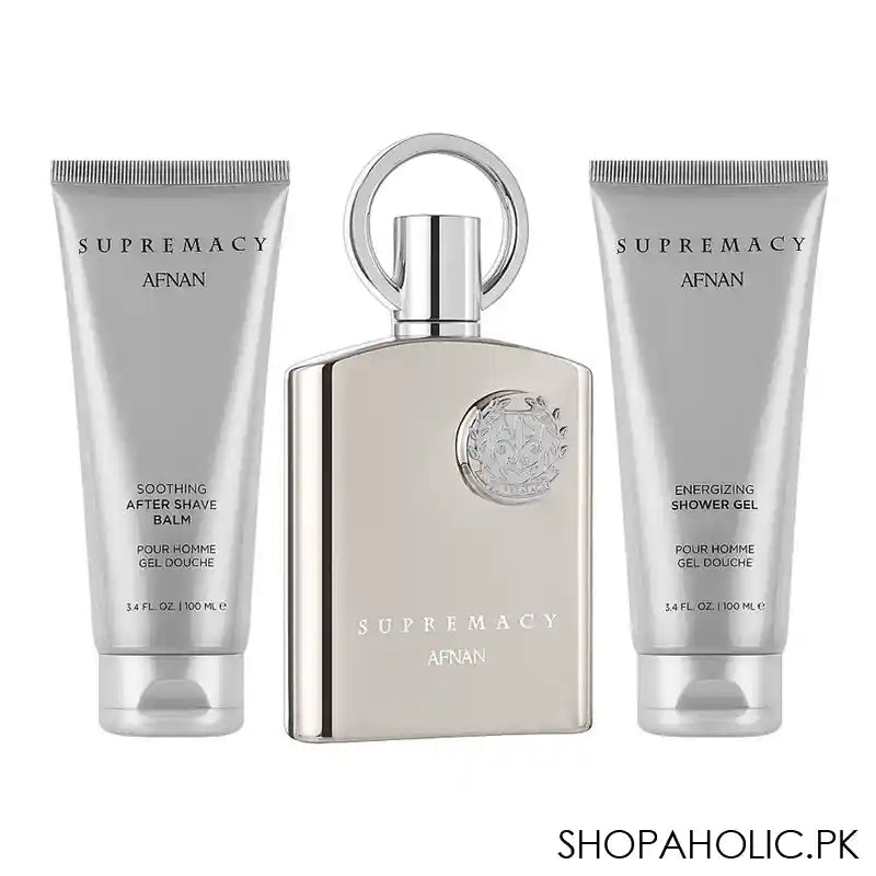 Afnan Supremacy Pour Homme Gift Set, For Men, Eau de Parfum 100ml + Shower Gel 100ml + After Shave Balm 100ml - Main Image