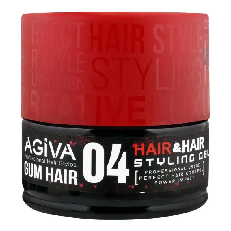 agiva professional gum hair, 04, red power, hair & hair styling gel, 200ml main image