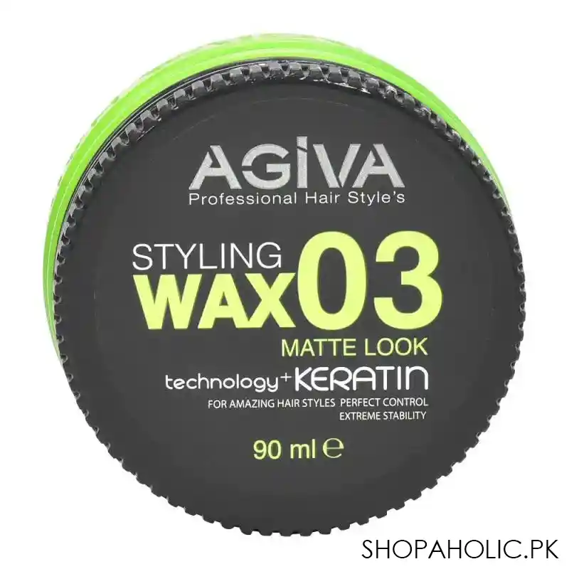 agiva professional hair style's styling wax 03 matte look, technology+keratin for amazing hair styles, perfect control, extreme stability, 90ml image2