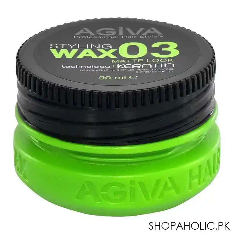 agiva professional hair style's styling wax 03 matte look, technology+keratin for amazing hair styles, perfect control, extreme stability, 90ml main image