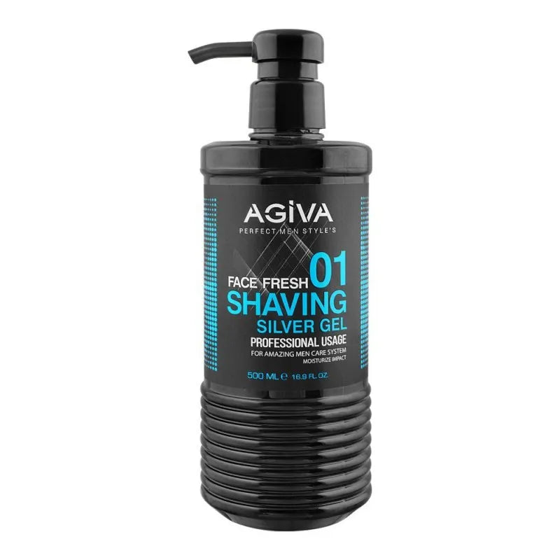 agiva professional shaving silver gel, face fresh 01, 500ml main image