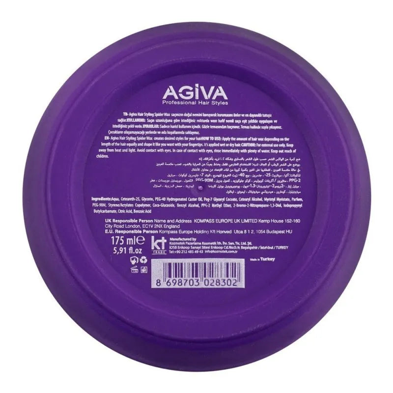 agiva professional spider, 01, heavy hold hair styling wax, 175ml image2