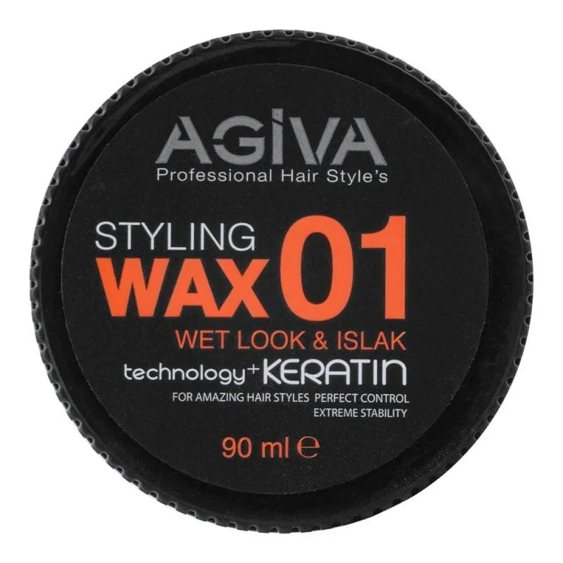 agiva professional wet look 01 hair styling wax, technology + keratin, 90ml image2