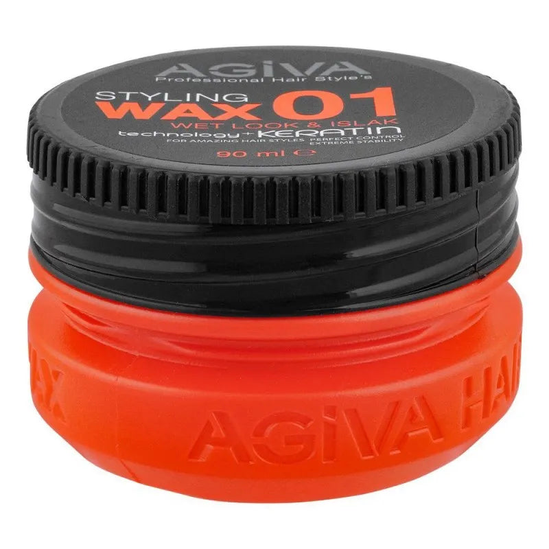 agiva professional wet look 01 hair styling wax, technology + keratin, 90ml main image