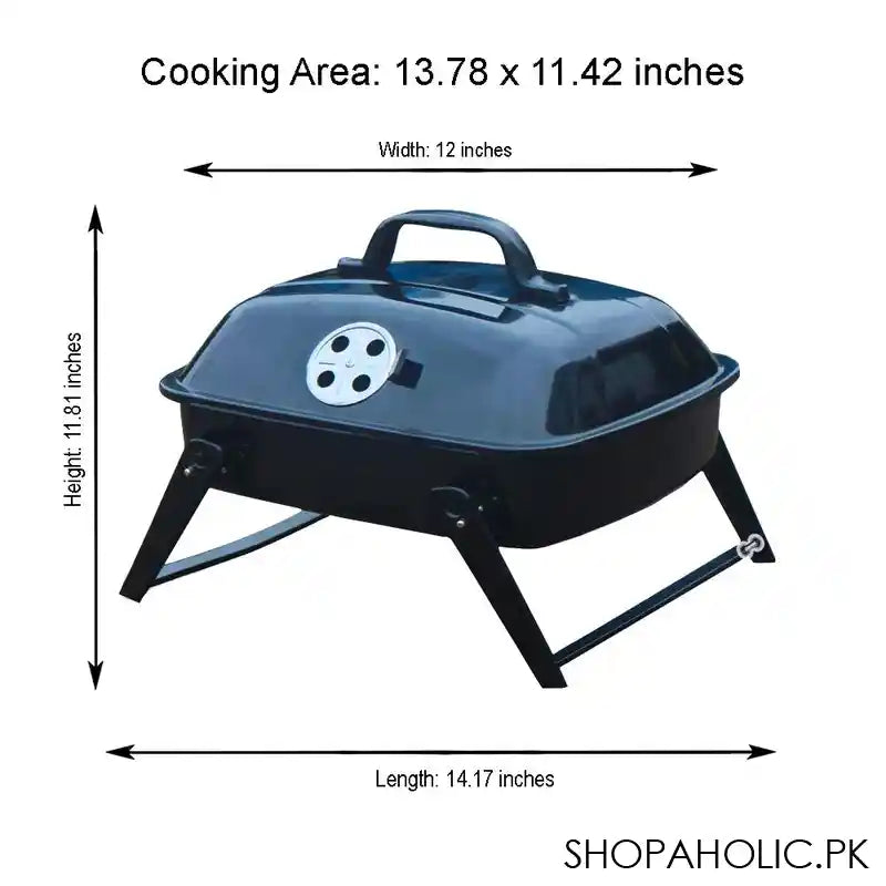 AJF Portable BBQ Grill, Cooking Area 13.78 X 11.42 & Table Top Charcoal Grill 14.17 Inches, Foldable Legs, Ideal For Camping - Image 3