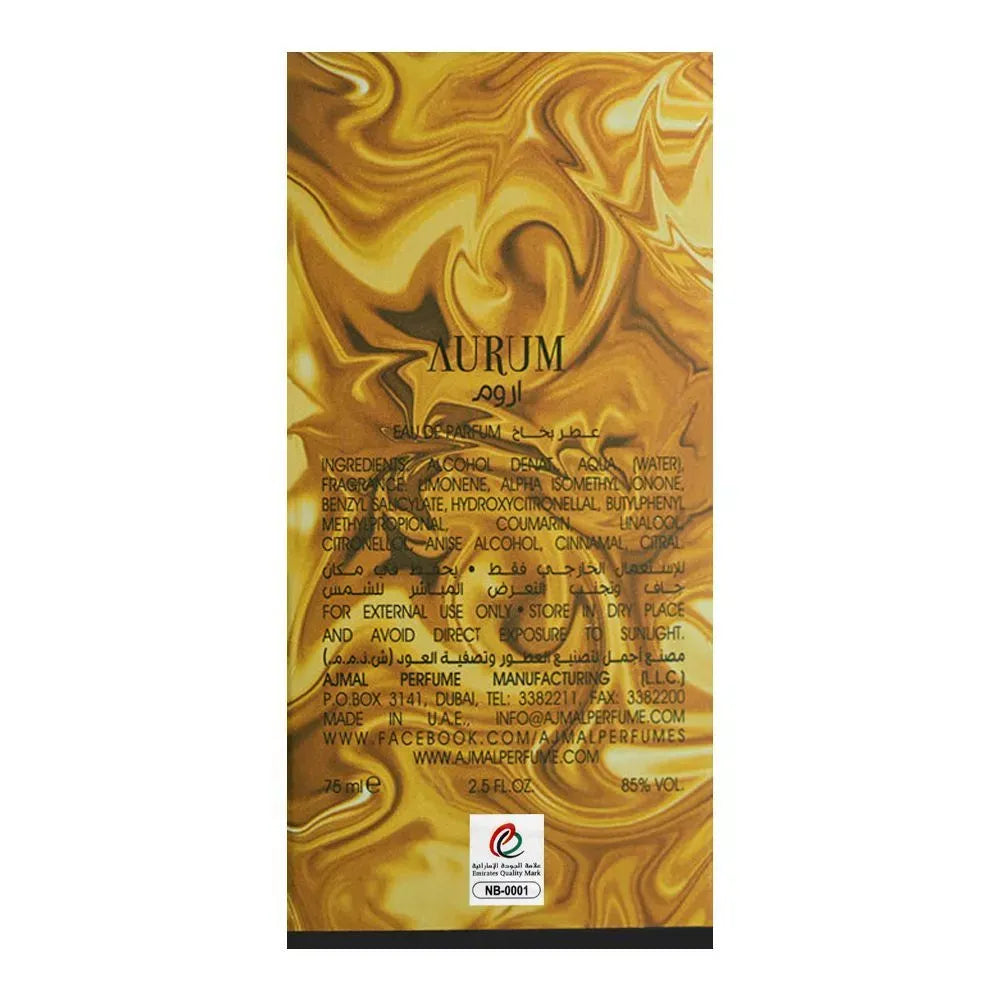 ajmal aurum eau de parfum, for women, 75ml image3