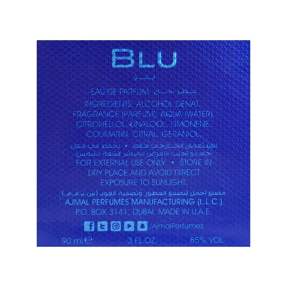 ajmal blu eau de parfum, for men, 90ml image2