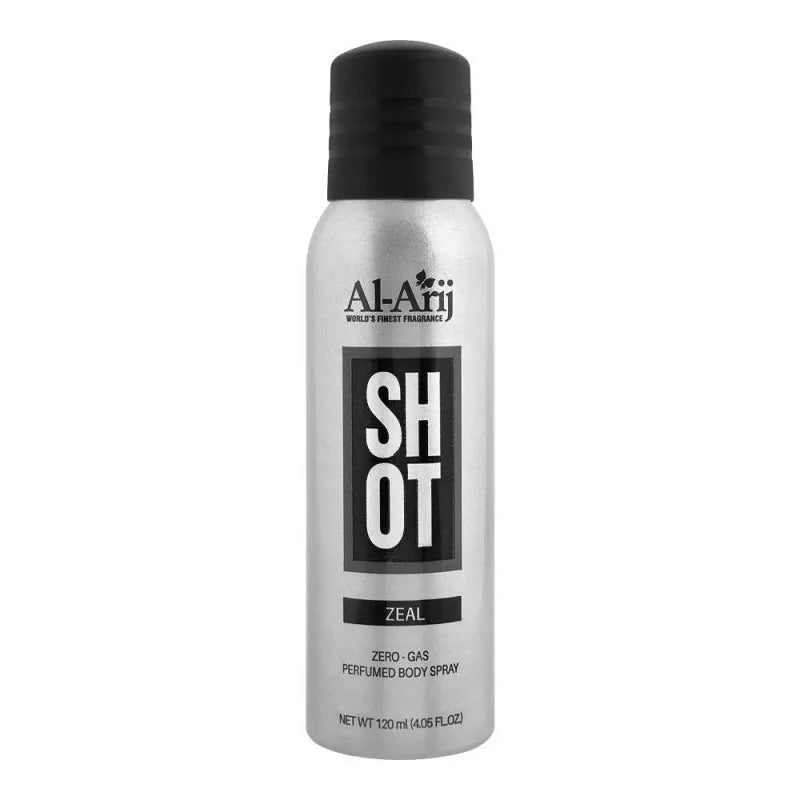 al arij shot zeal zero gas perfumed body spray, 120ml main image