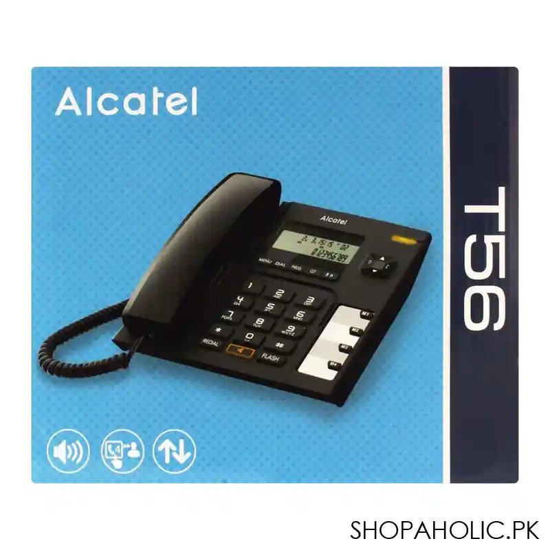 Alcatel Corded Landline Telephone, Black, T56 EX - Image 6