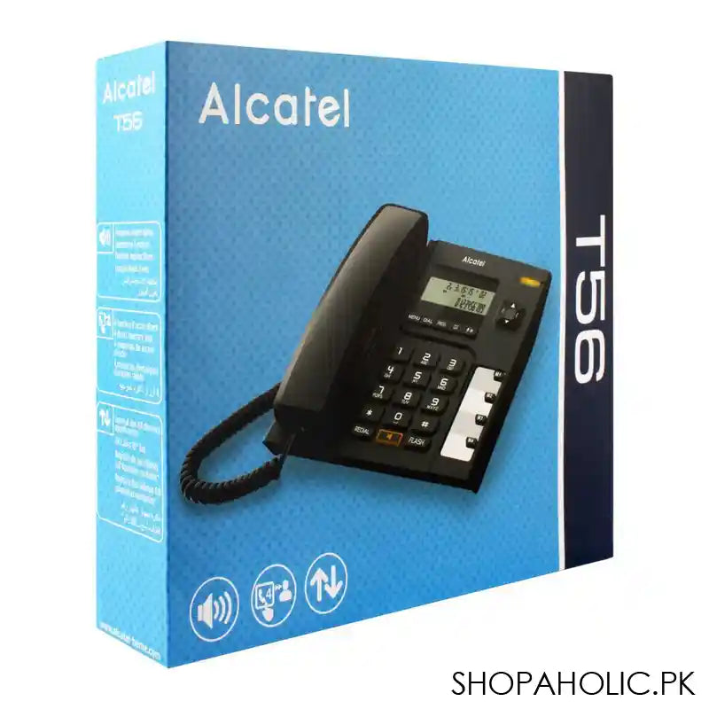 Alcatel Corded Landline Telephone, Black, T56 EX - Image 5