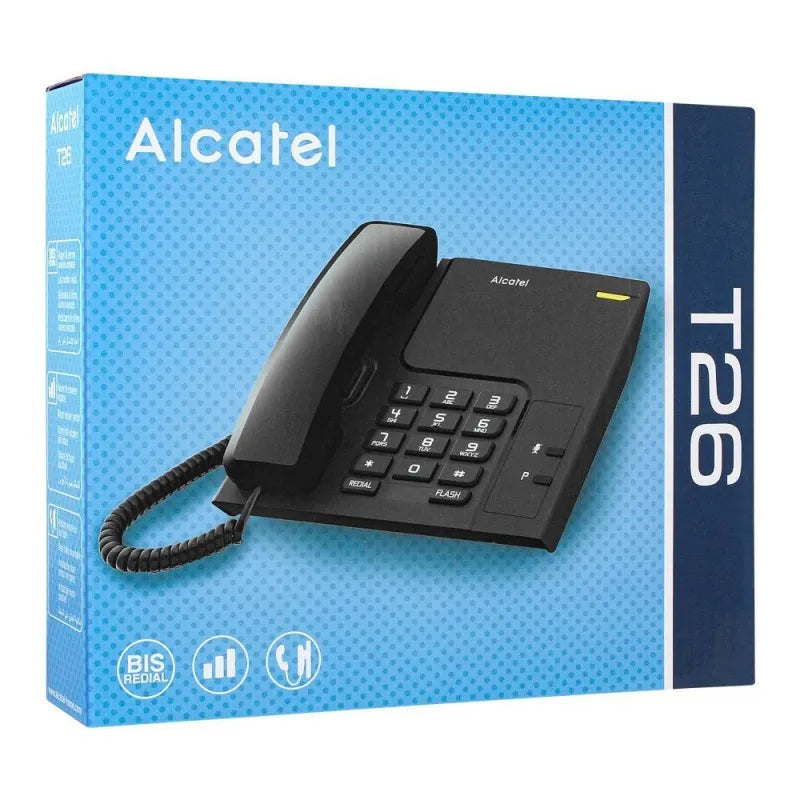 alcatel corded telephone, black t26 ex image2