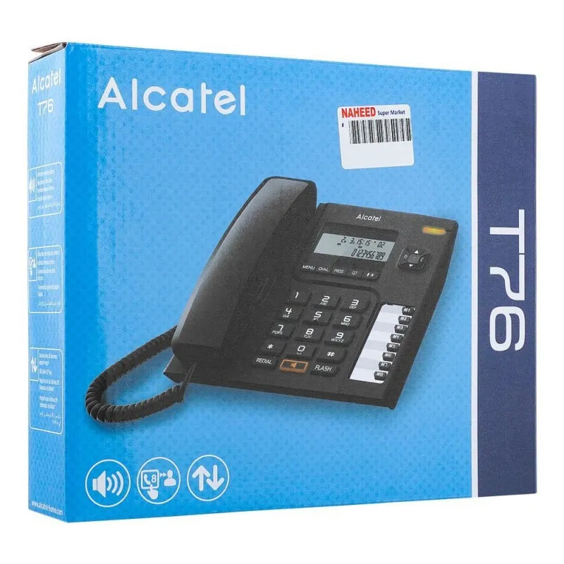 alcatel corded telephone black, t76 ex image2