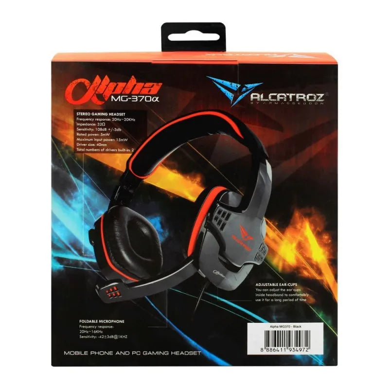 alcatroz alpha stereo gaming headset, black, mg370 image3