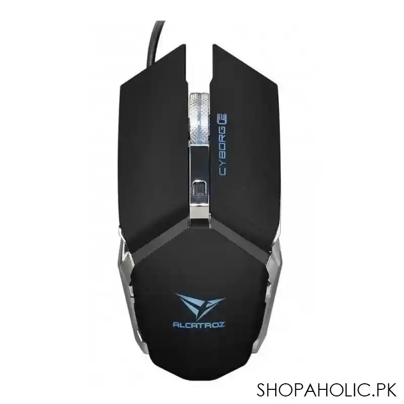 alcatroz cyborg c2 5 button 2 way scroll gaming mouse, 7 colours light fx effects, large main image