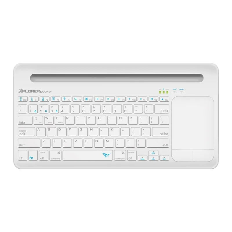 alcatroz xplorer dock 2 bluetooth wireless keyboard, white/light grey main image