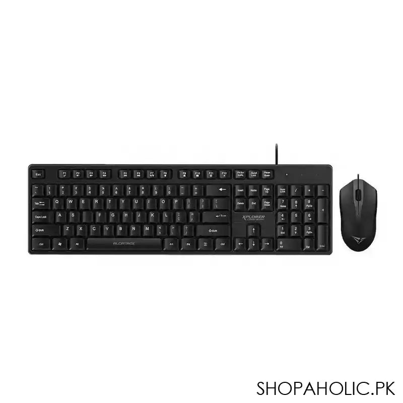 Alcatroz Xplorer Silent USB Wired Keyboard & Optical Mouse Combos, Black, C3300 - Main Image