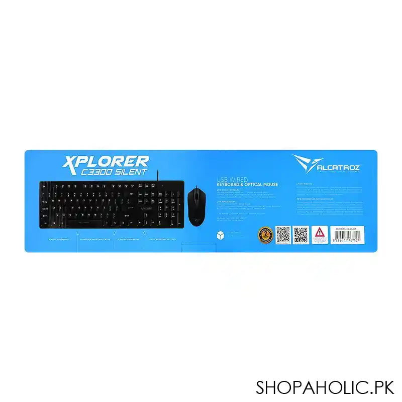 Alcatroz Xplorer Silent USB Wired Keyboard & Optical Mouse Combos, Black, C3300 - Image 5