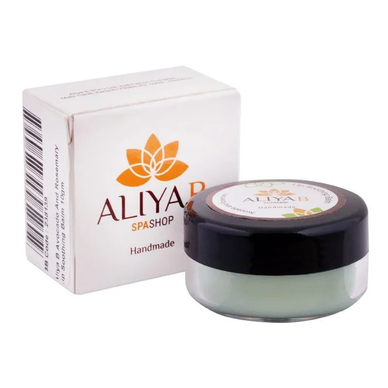 aliya b spa shop avocado and rosemary lip balm, handmade, 10g main image