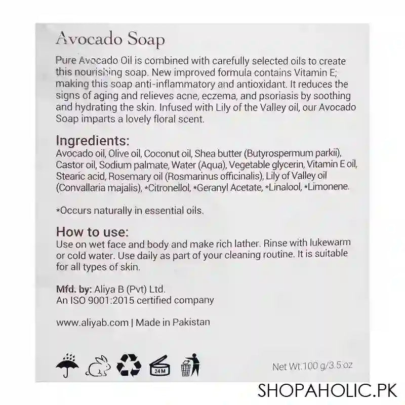 Aliya B Spa Shop Avocado Soap, 100g - Image 2