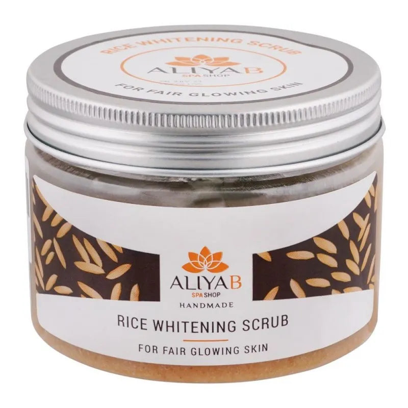 aliya b spa shop rice whitening scrub, for fair glowing skin, handmade, 300ml main image