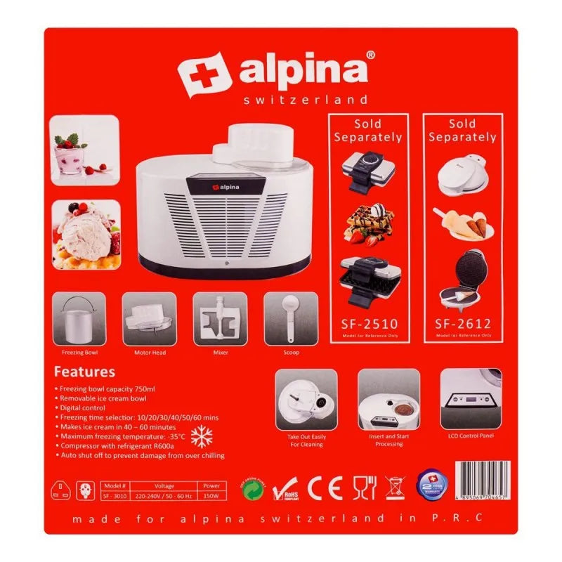 alpina ice cream maker, sf 3010 image3