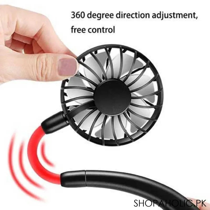 amazing rechargeable portable hanging neck sports fan image3