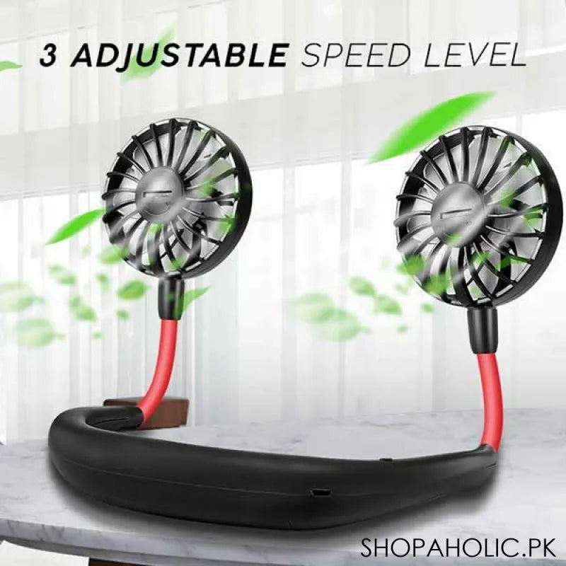 amazing rechargeable portable hanging neck sports fan image5