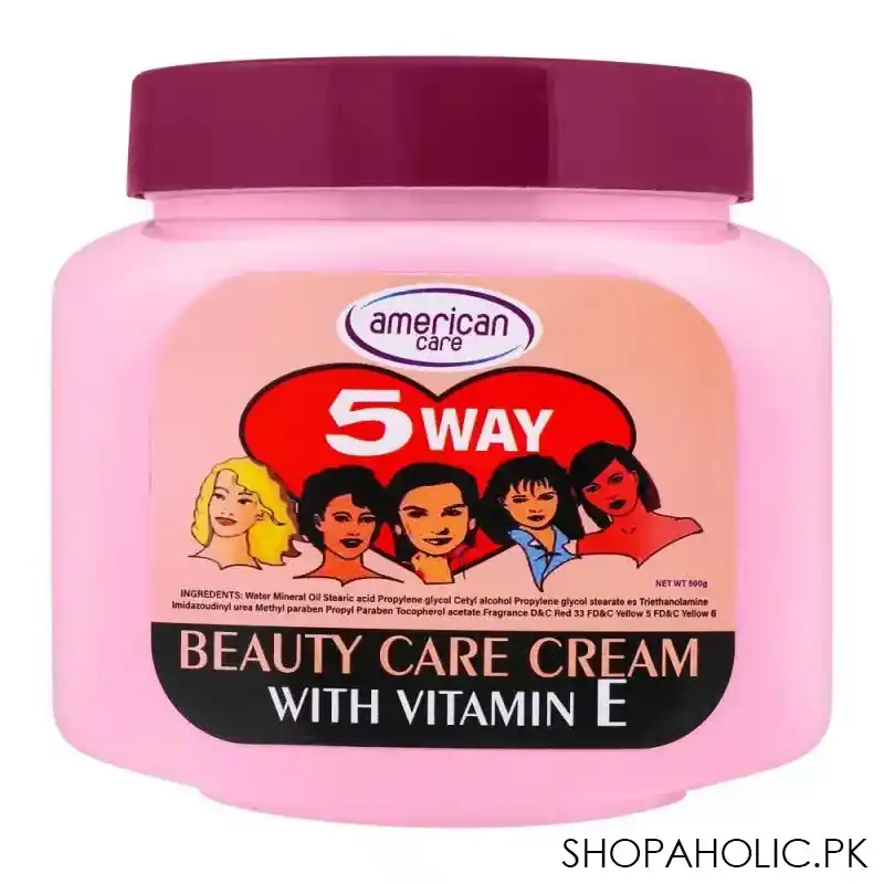 american care 5 way beauty care cream with vitamin e, 500g main image