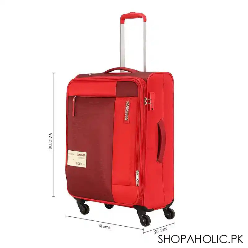 American Tourister Marina 4W Spinner Trolley Bag, 57x41x25 cm, Red - Image 3