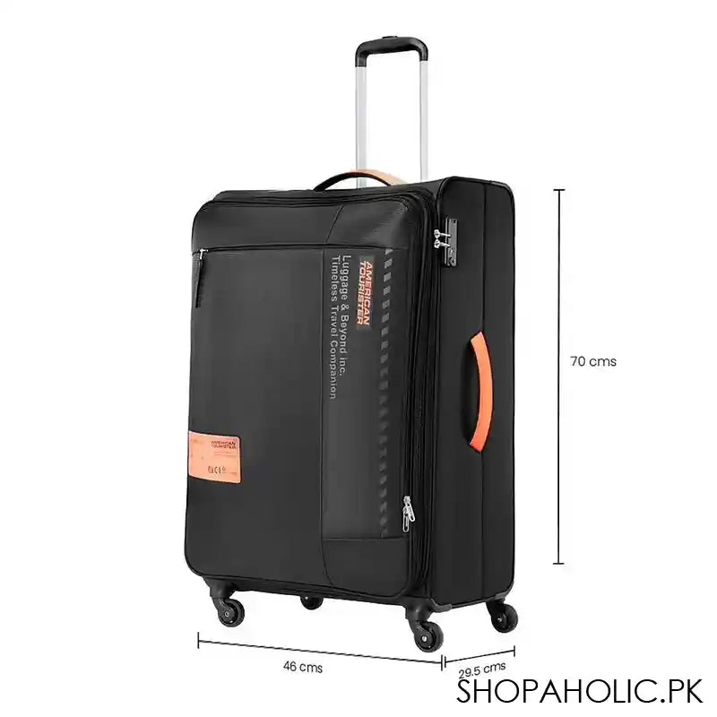 American Tourister Marina 4W Spinner Trolley Bag, 70x46x29.5 cm, Black - Image 2