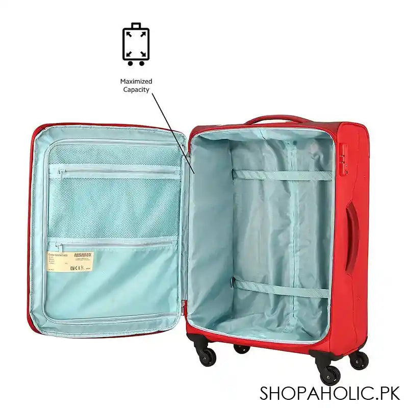 American Tourister Marina 4W Spinner Trolley Bag, 70x46x29.5 cm, Red - Image 5