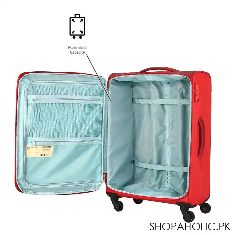 American Tourister Marina 4W Spinner Trolley Bag, 81x51x33.5cm, Red - Image 3