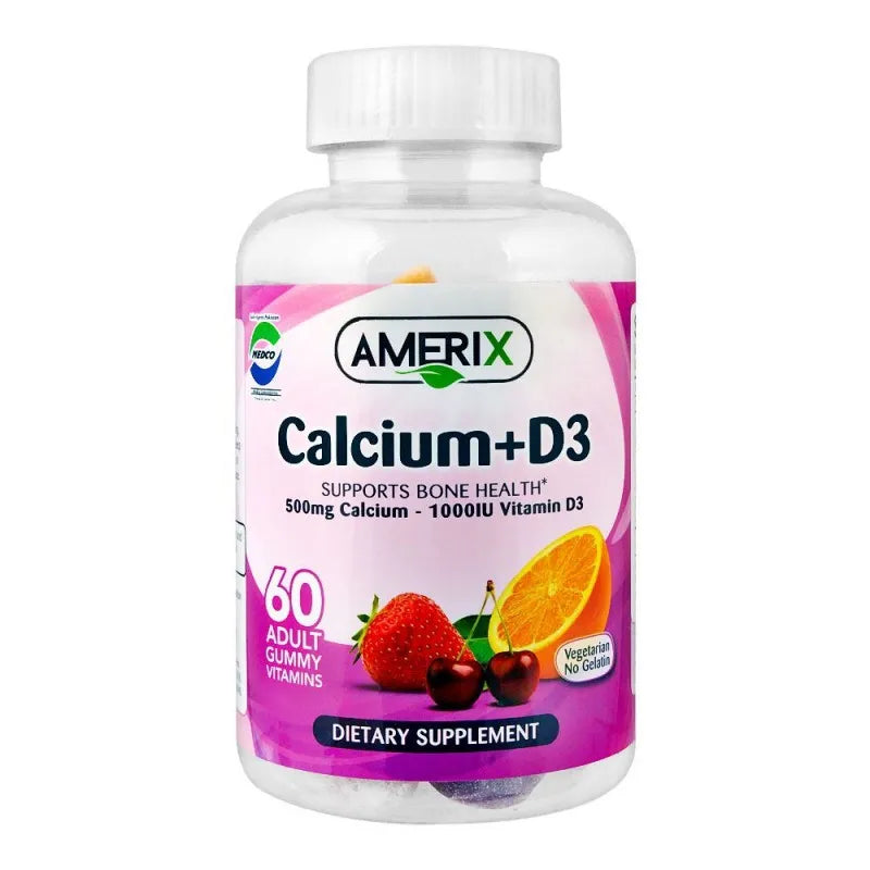 amerix calcium+d3, dietary supplement, 60 adult gummy vitamins main image