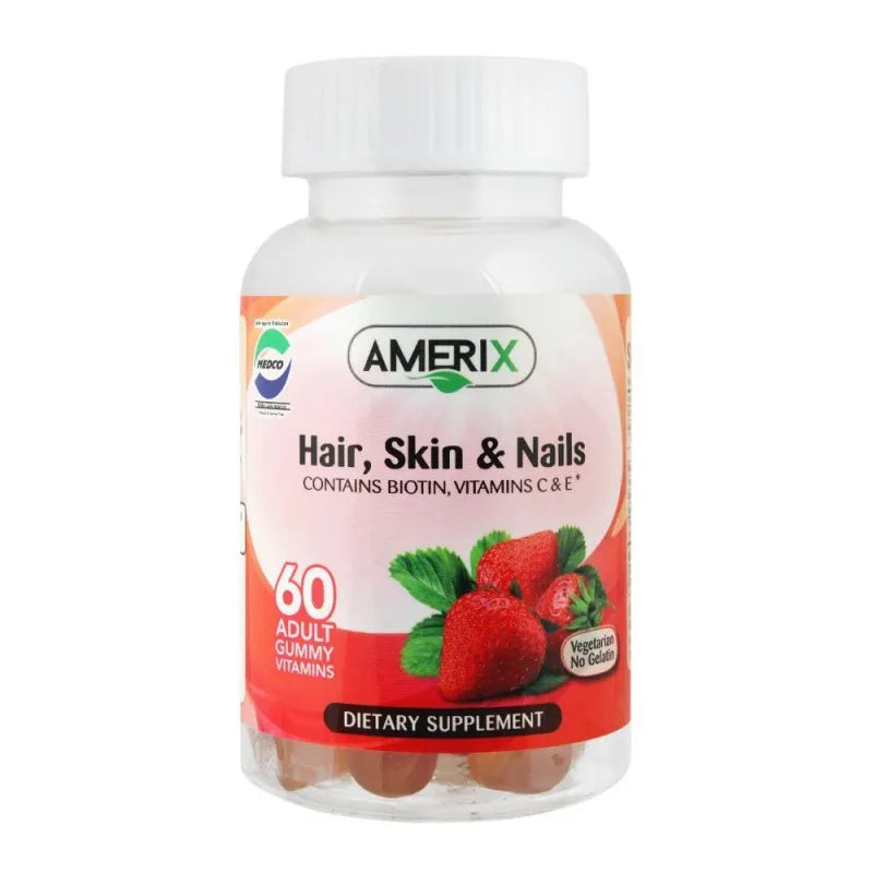 amerix for hair, skin & nails, dietary supplement, 60 adult gummy vitamins main image