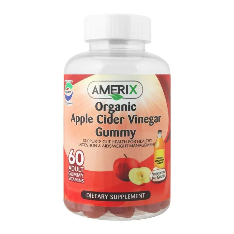 amerix organic apple cider vinegar, dietary supplement, 60 adult gummy vitamins main image