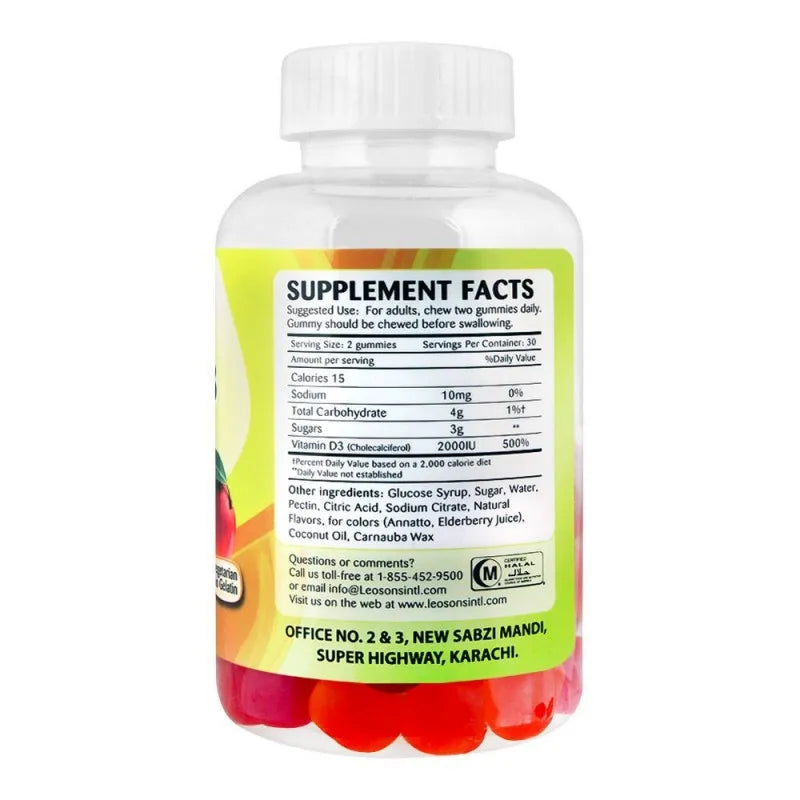 amerix vitamin d3 2000iu, dietary supplement, 60 adult gummy vitamins image3