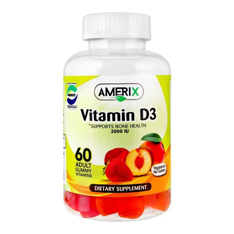 amerix vitamin d3 2000iu, dietary supplement, 60 adult gummy vitamins main image