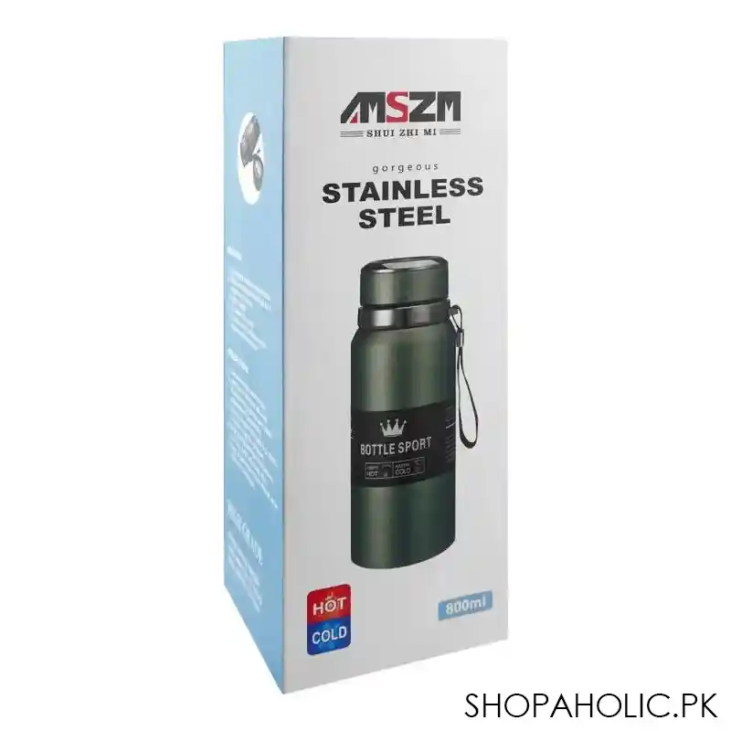 amszm stainless steel water bottle, dark blue, 800ml, 6070 image2